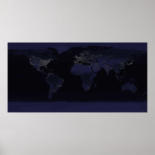 Jord vid natt poster