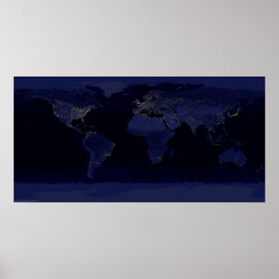 Jord vid natt poster