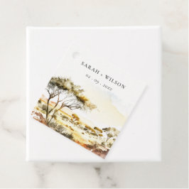 Jordad våt vattenfärgsafrikanskt liggande Bröllop Gåvor Etiketter