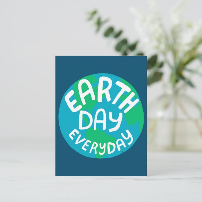 JORDAG VARJE DAG BEHANDLAD PLanet Globe Vykort (Stående Fram)