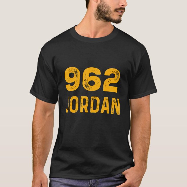 Jordan 962 T-Shirt Distressed Country Area Code Te (Framsida)