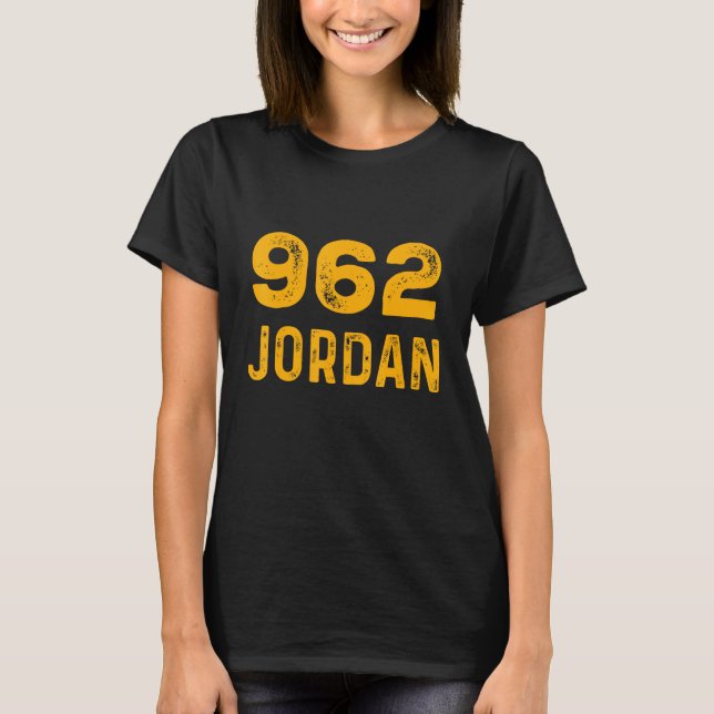 Jordan 962 T-Shirt Distressed Country Area Code Te (Framsida)