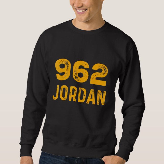 Jordan 962 T-Shirt Distressed Country Area Code Te Lång Ärmad Tröja (Framsida)
