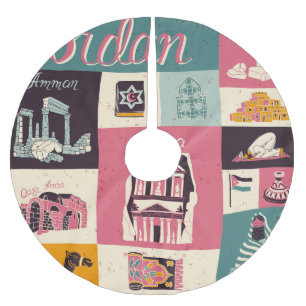 Jordan Culture Retro Illustrated Symbols Julgransmatta Borstad Polyester