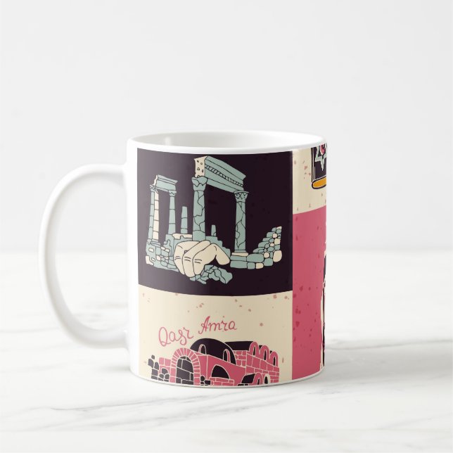 Jordan Culture Retro Illustrated Symbols Kaffemugg (Vänster)