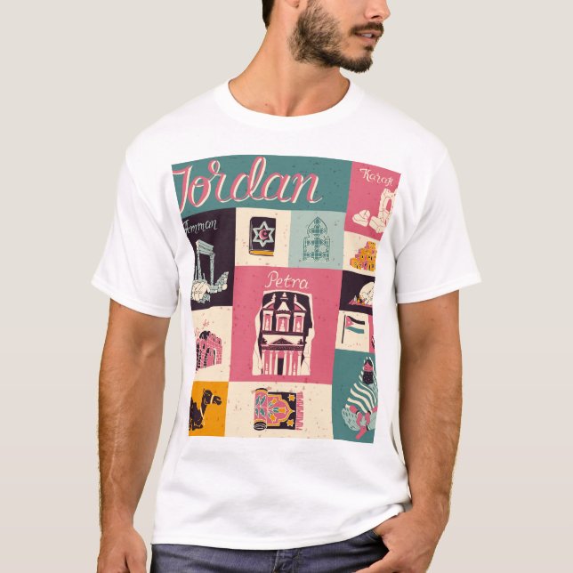 Jordan Culture Retro Illustrated Symbols T Shirt (Framsida)