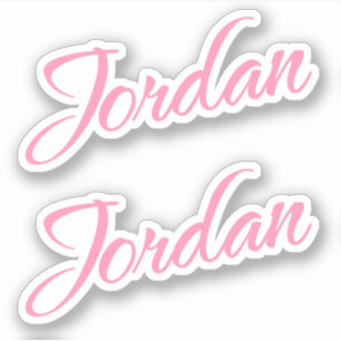 Jordan Decorative Namn i Rosa x2-fästare Klistermärken