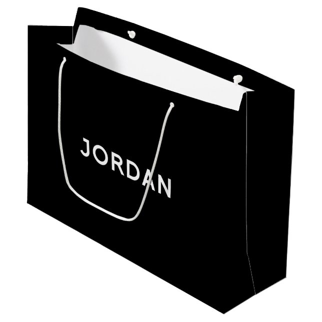 Jordan Elegant Gift Bag i svartvitt (Framsidan Vinklad)