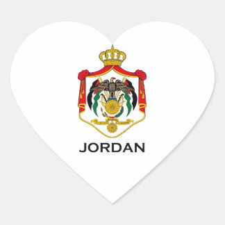 JORDAN - emblem/flagga/jacka av arm/symbol Hjärtformat Klistermärke