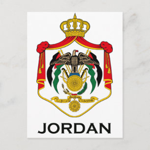 JORDAN - emblem/flagga/jacka av arm/symbol Vykort
