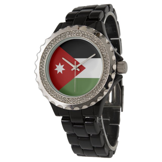 Jordan flagga armbandsur (Vinklad)