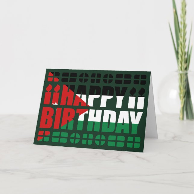 Jordan Flagga Birthday Card Kort (Framsida)