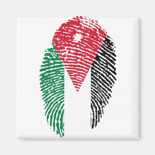 Jordan Flagga Fingerprint Land Pride Identity Magnet (Framsidan)