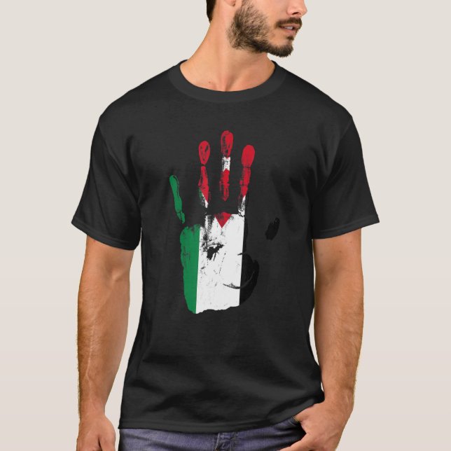 Jordan Flagga Hand Manar Women Kids T Shirt (Framsida)