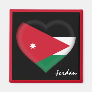 Jordan flagga & Jordanese Heart helgdag Jordan/spo Magnet