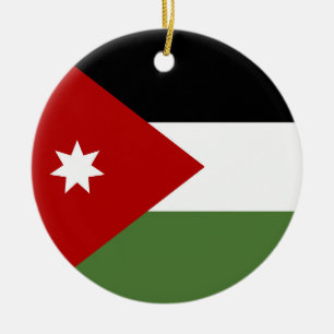 Jordan flagga julgransprydnad keramik
