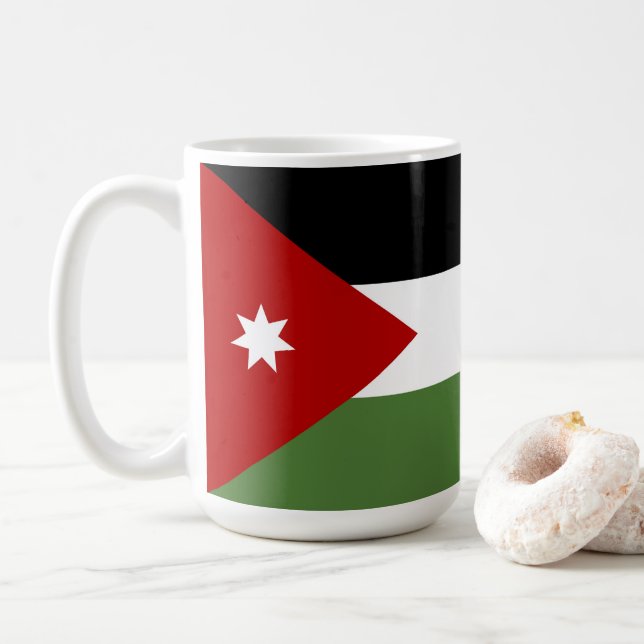 Jordan flagga kaffemugg (Med munk)
