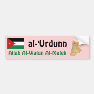 Jordan Flagga + Karta Bumper Sticker Bildekal