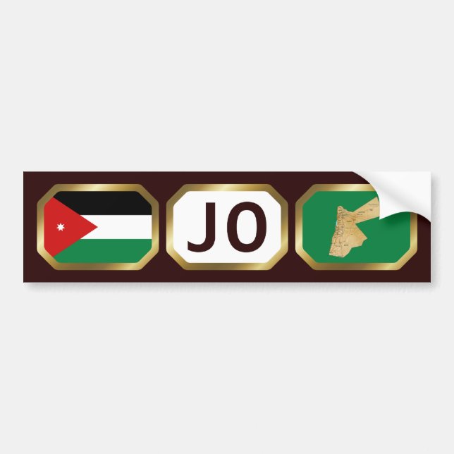 Jordan Flagga Kartkod Bildäckslapp Bildekal (Framsidan)