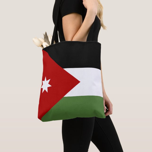Jordan flagga tygkasse (Närbild)