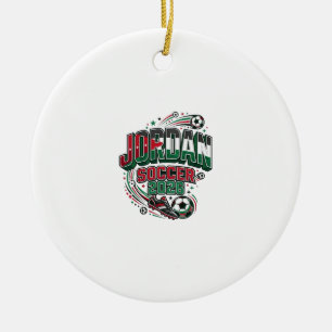 Jordan Fotboll 2026 Fotboll Fet Land Typografi Julgransprydnad Keramik