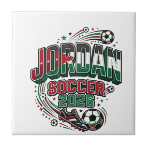 Jordan Fotboll 2026 Fotboll Fet Land Typografi Kakelplatta