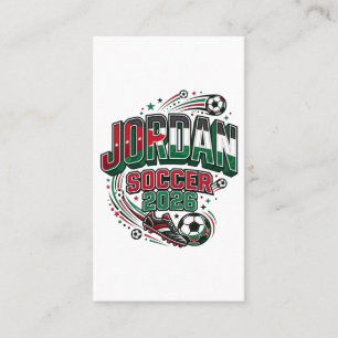 Jordan Fotboll 2026 Fotboll Fet Land Typografi Visitkort