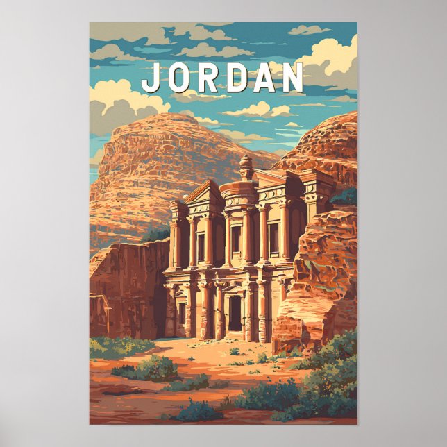 Jordan Illustration Resa Konst Vintage Poster (Framsidan)