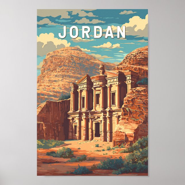 Jordan Illustration Resa Konst Vintage Poster (Framsidan)
