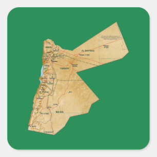 Jordan Karta Sticker Fyrkantigt Klistermärke