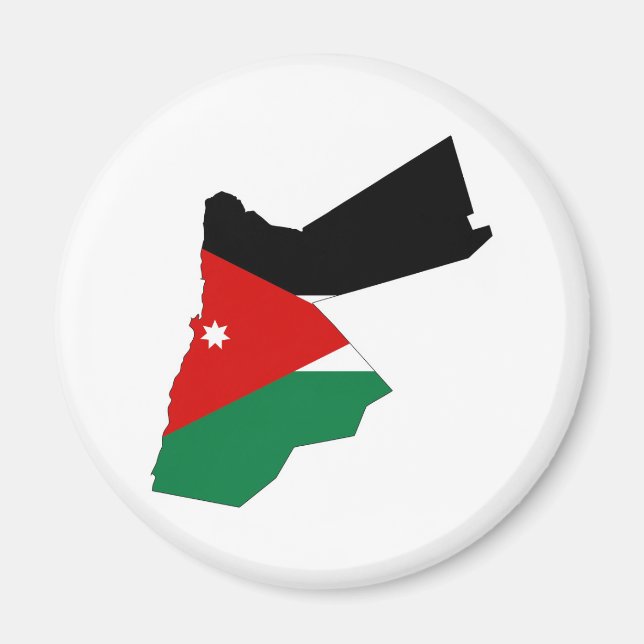 Jordan land flagga karta, silhuett magnet (Framsidan)