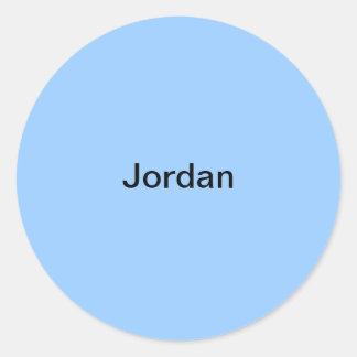 Jordan Light Blue Kids Namn Sticker Personlig Runt Klistermärke