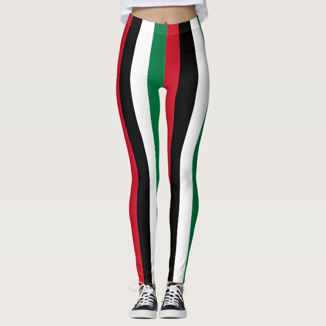 Jordan National Flagga Färg Lodrät Stripe Leggings (Framsida)