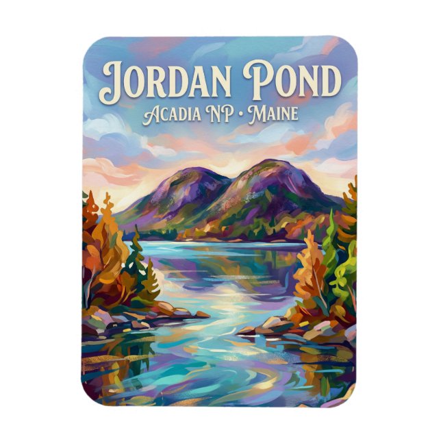 Jordan Pond, Acadia NP USA -> Jordan Pond, Acadia  Magnet (Vertikal)