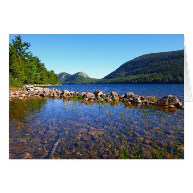 Jordan Pond I i Acadias nationalpark Hälsningskort (Framsidan Horizontal)