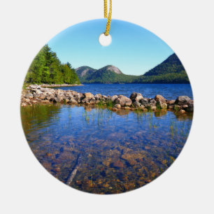 Jordan Pond I vid Acadia National Park Julgransprydnad Keramik