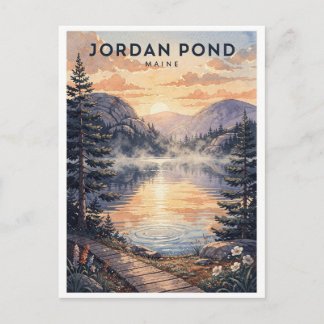 Jordan Pond Maine Vintage Resa Vykort