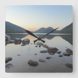 Jordan Pond Maine Wall Clock Fyrkantig Klocka