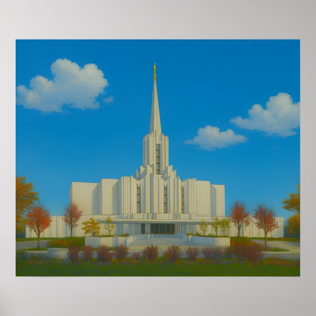Jordan River Utah Tempel Målning™ LDS Konst Affisc Poster (Framsidan)
