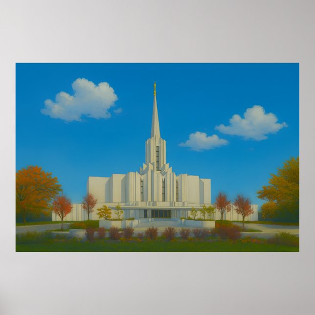 Jordan River Utah Temple Painting™ LDS Art Poster (Framsidan)