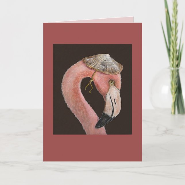 Jordan the flamingo Card Kort (Framsida)