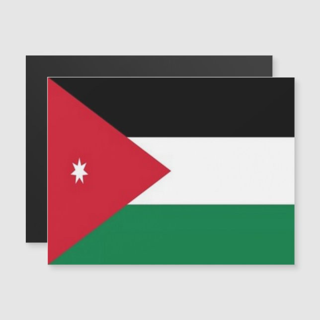 Jordanien - Asien - Flagga - (Fram/baksida)