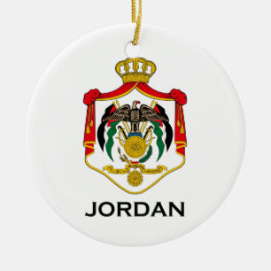 JORDANIEN - emblem/flagga/vapensköld/symbol Julgransprydnad Keramik