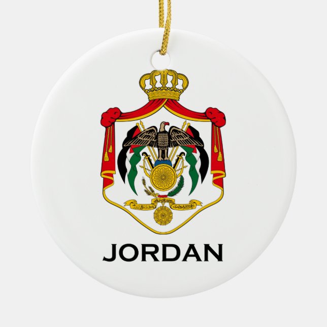 JORDANIEN - emblem/flagga/vapensköld/symbol Julgransprydnad Keramik (Framsidan)