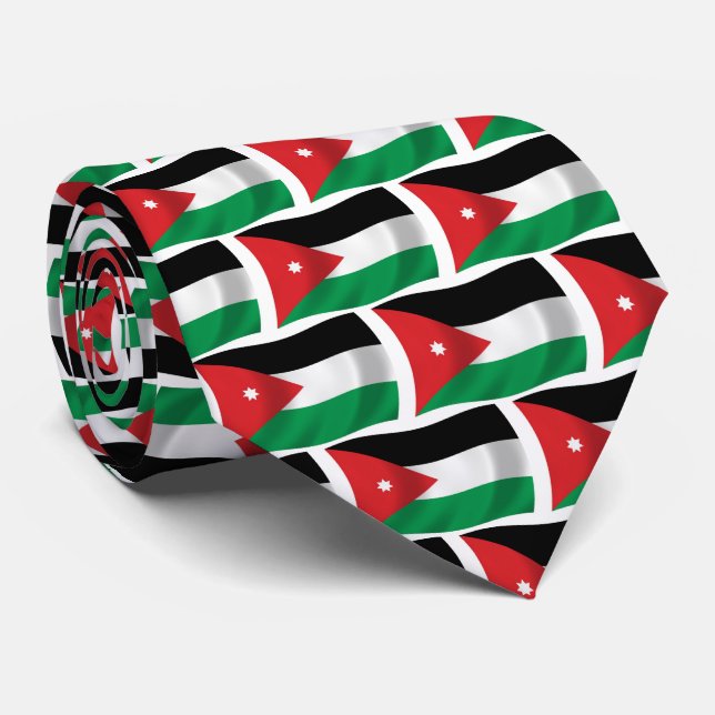 Jordanien Flagg Halsduk Slips (Rullad)