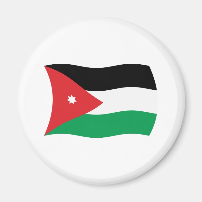 Jordanien Flagga Magnet (Framsidan)