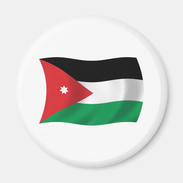 Jordanien Flagga Magnet (Framsidan)