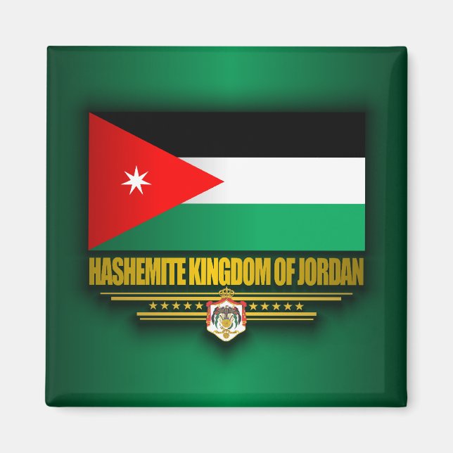 Jordanien Flagga Magnet (Framsidan)