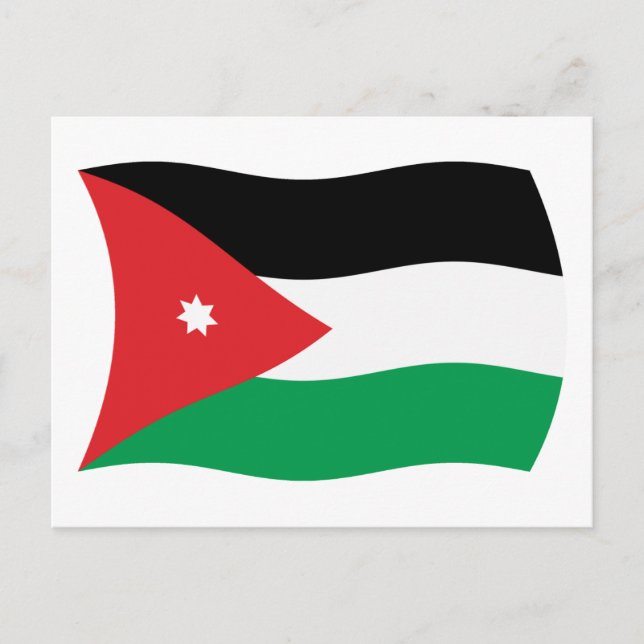 Jordanien Flagga vykort (Framsida)