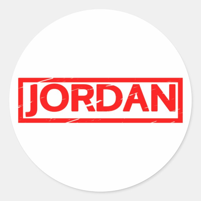 Jordanien Frimärke Runt Klistermärke (Framsida)